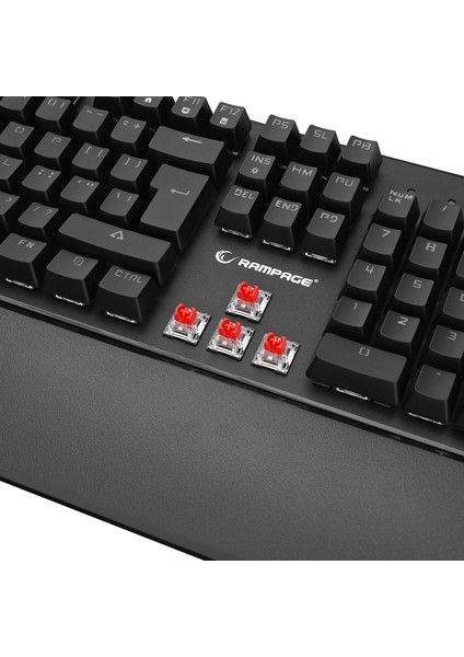 KB-R86 Umbra Siyah USB Rainbow Aydınlatmalı Red Switch Us Layout English Mekanik Gaming Oyuncu Klavye