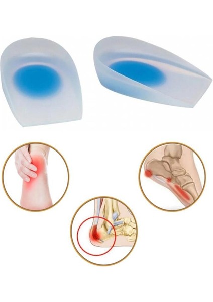 Kadın Silikon Tabanlık Ortopedik Ayakkabı Topukluk Jel Yastık Tabanlık 6 x 10.5 cm