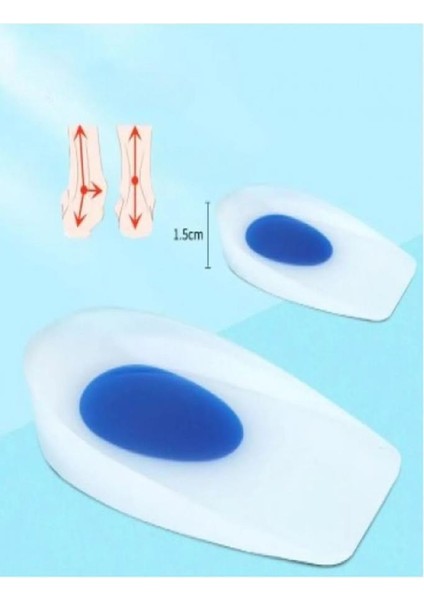 Kadın Silikon Tabanlık Ortopedik Ayakkabı Topukluk Jel Yastık Tabanlık 6 x 10.5 cm