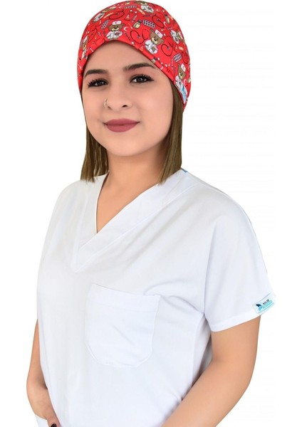 Kırmızı Ayıcık Doktor Hemşire Hastane Aşçı Cerrahi Bonesi