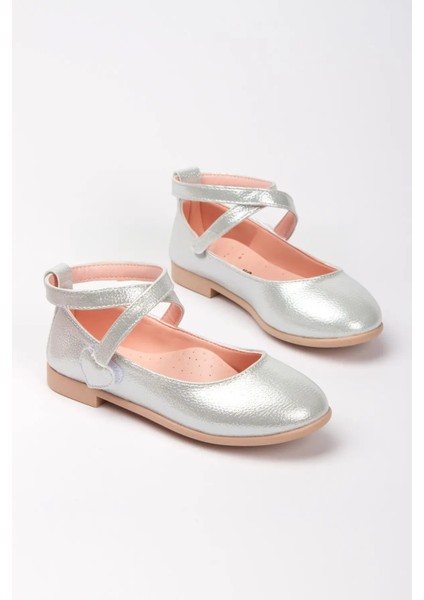 Kız Çocuk Gümüş Bilekten Dolamalı Cırtlı Babet modelleri