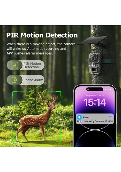 S443H 3mp 4g Solar Foto Kapan No-Glow Kamuflaj Avcılık Doğal Yaşam Kamerası Sim Kartlı Rmz-Tech modelleri