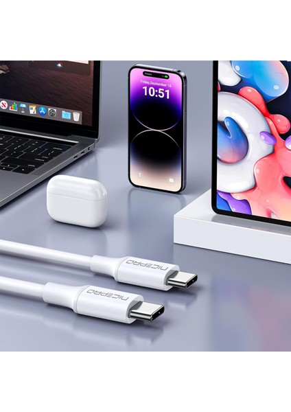 CTC20 45W 2m Tpe Type-C To Type-C Hızlı Şarj ve Data Kablosu