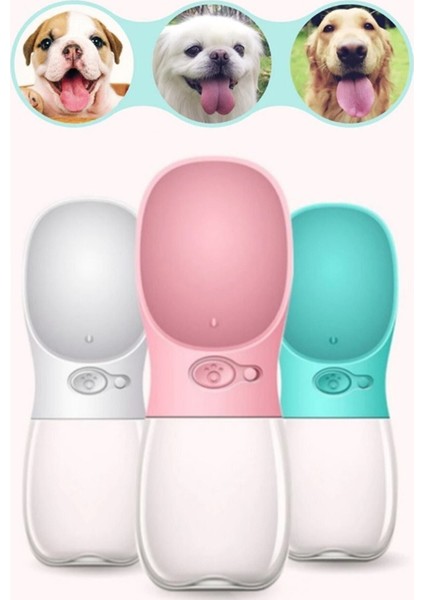 Taşınabilir Kedi Köpek Suluğu Seyahat Su Şişesi Kaseli Emniyetli Sızdırmaz Kutulu 350ML Beyaz fiyatları