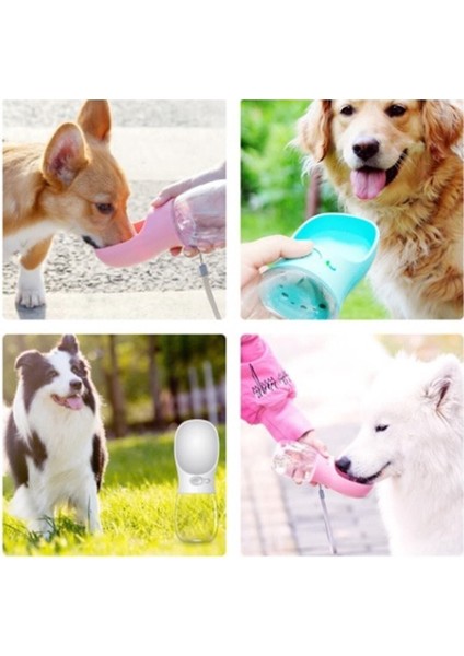Taşınabilir Kedi Köpek Suluğu Seyahat Su Şişesi Kaseli Emniyetli Sızdırmaz Kutulu 350ML Beyaz modelleri