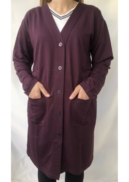 M.k.m Büyük Beden Uzun Düğmeli Hırka