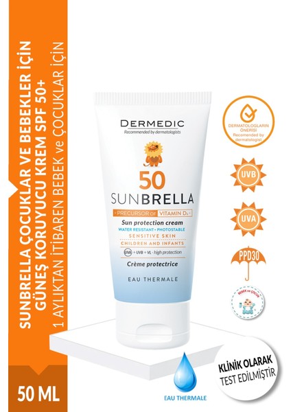 Sunbrella Çocuklar ve Bebekler Için Güneş Koruyucu Krem Spf 50+ 50ML