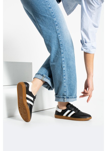 Faden Kadın Deri Siyah Beyaz Günlük Ayakkabı modelleri