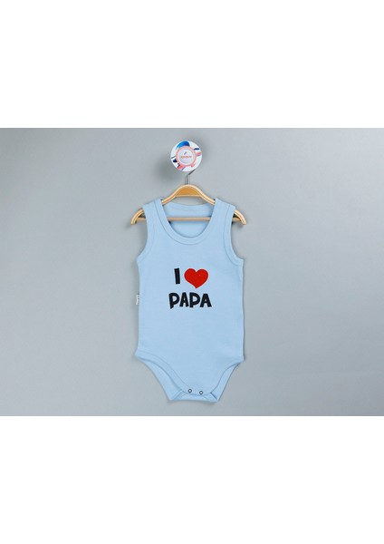 Bebe Body I Papa Baskılı 12 Ay Mavi