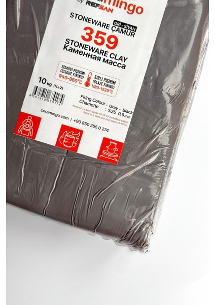 359 Gri-Siyah Stoneware Çamur Vakumlu 10 kg modelleri