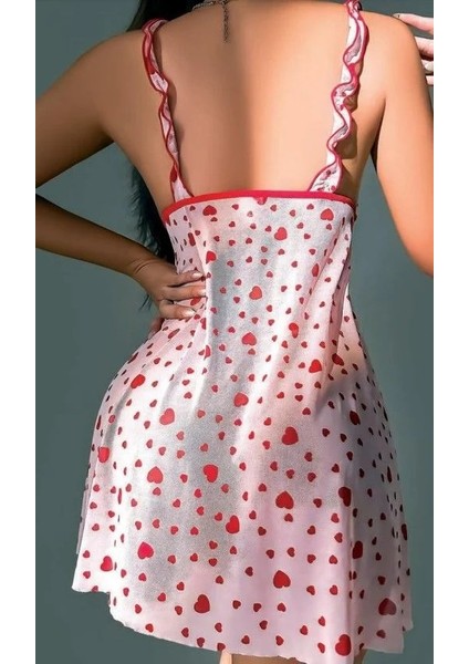 Kadın Kalp Figürlü Yırtmaçlı Gecelik Takım fiyatları