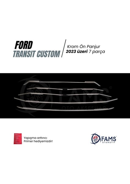 Ford Transit Custom 2023 > Ön Panjur 7 Parça Paslanmaz Çelik fiyatları