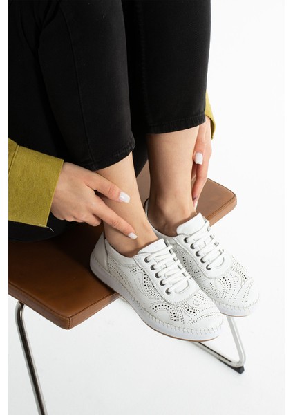 Ohen Kadın Deri Beyaz Günlük Ayakkabı