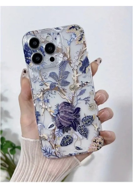 Şeffaf Yaprak Desenli Tpu Düşme Önleyici Tam Koruyucu Kılıf - Apple iPhone 13 ve Apple iPhone 14 Için Uyumlu