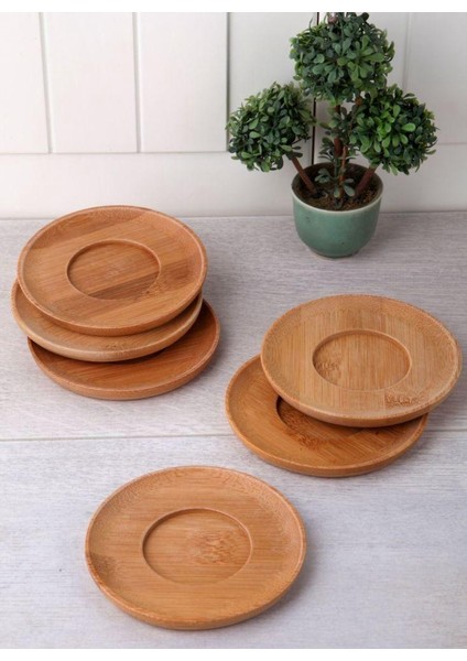 - 6'lı Bambu Kaliteli Çay Bardağı Altlığı MK456GKD