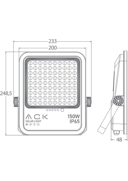 Solar LED Projektör 150W 6500K Ack IP65 fiyatları