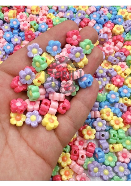 12 mm Renkli Düz Papatya Boncuk Takı Yapımı Bead (25 Adet)