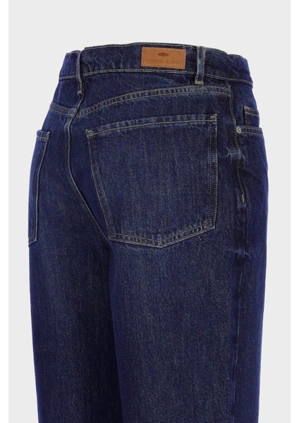 Ariana Koyu Mavi Yüksek Bel Patı Fermuarlı Mom Fit Jean Pantolon C 4934-021 modelleri