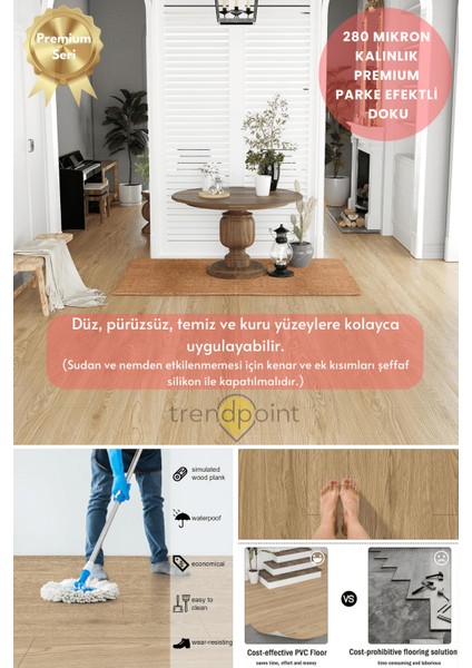 Kendinden Yapışkanlı 60 cm×300 cm Parke Görünümlü Premium Zemin Duvar Kağıdı Dolap Kaplama fiyatları