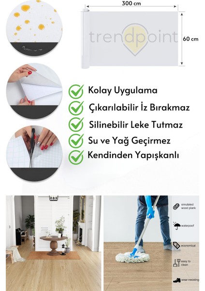 Kendinden Yapışkanlı 60 cm×300 cm Parke Görünümlü Premium Zemin Duvar Kağıdı Dolap Kaplama indirimleri