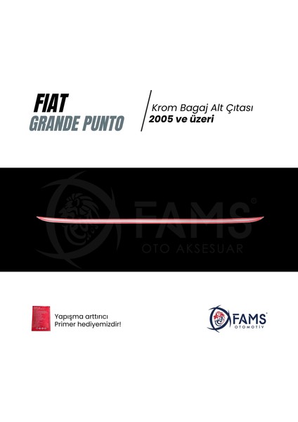 Fiat Grande Punto Krom Bagaj Alt Çıtası 2005> Paslanmaz Çelik modelleri