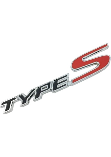 Type S Metal Arma Yapıştırma Spor Siyah Kırmızı Renk Arma Types Desenli Metal Arma Bagaj Çamurluk