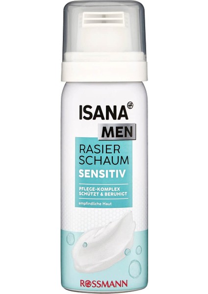 Men Seyahat Boyu Tıraş Köpüğü 50 ml Hassas Ciltler için Mikroplastik İçermez