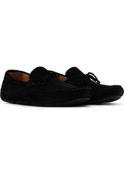 Erkek Siyah Süet Deri Loafer 25SFD630410