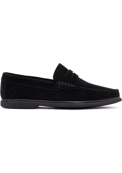 Fly Erkek Siyah Süet Deri Casual Loafer 25SFD632410