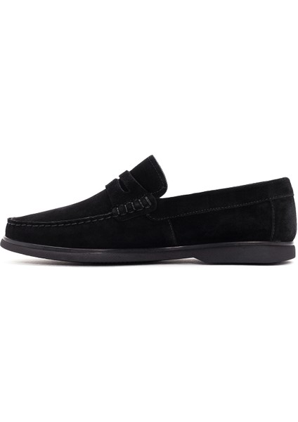 Fly Erkek Siyah Süet Deri Casual Loafer 25SFD632410