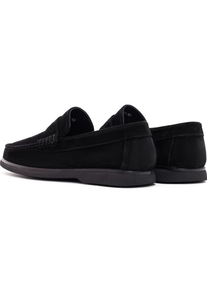 Fly Erkek Siyah Süet Deri Casual Loafer 25SFD632410
