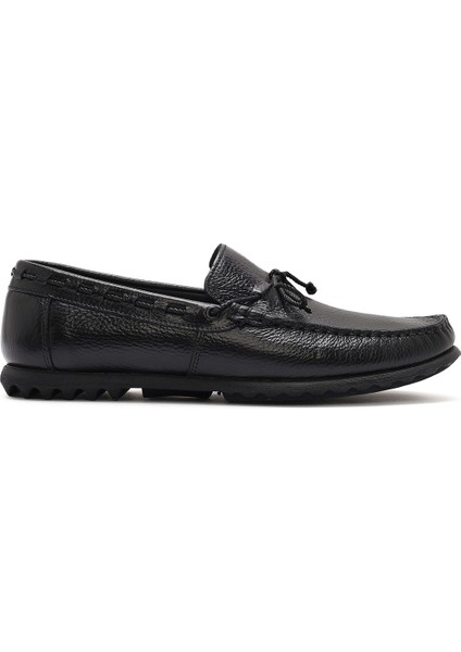Erkek Siyah Deri Casual Loafer 25SFD6302FT