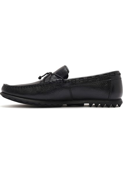 Erkek Siyah Deri Casual Loafer 25SFD6302FT