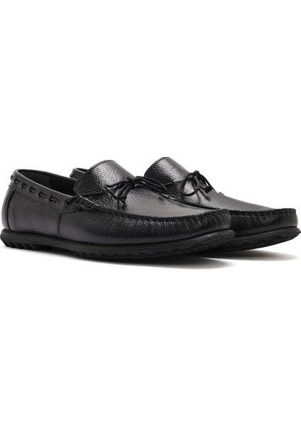 Erkek Siyah Deri Casual Loafer 25SFD6302FT