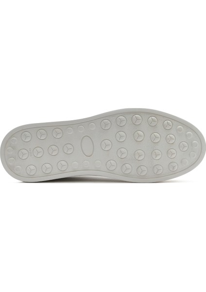 Erkek Beyaz Bağcıklı Deri Sneaker 25SFD674718
