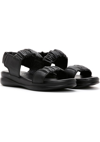 Kadın Siyah Deri Comfort Sandalet 25SFD150818
