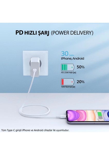 CTC12 60W 1.2m Tpe Type-C To Type-C Hızlı Şarj ve Data Kablosu
