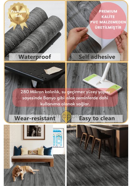 Kendinden Yapışkanlı 60 cm×100 cm Parke Görünümlü Premium Zemin Duvar Kağıdı Dolap Kaplama modelleri