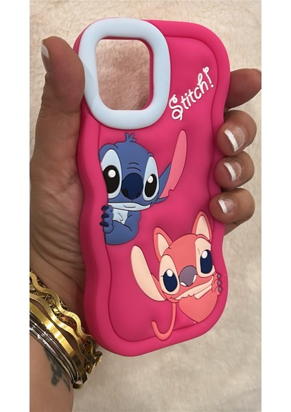 Iphone 12/12 Pro Uyumlu Disney Lilo ve Stitch Slikon Telefon Kılıfı