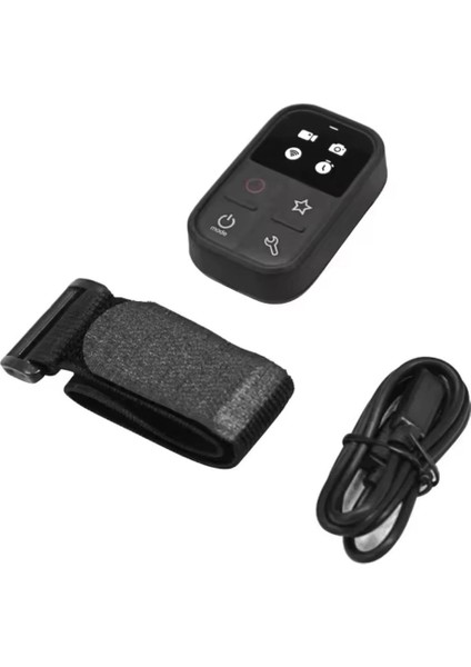 Gopro Hero Için Kablosuz Akıllı Uzaktan Kumanda 12/11/10/9/8/max LED Renkli Ekran Pil 50 M Kontrol Bilek Kayışı USB Kablosu fiyatları
