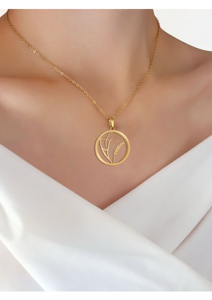 Tabitela 14 Ayar Altın Kolye Ucu Buğday Başağı GM1129 1 gr