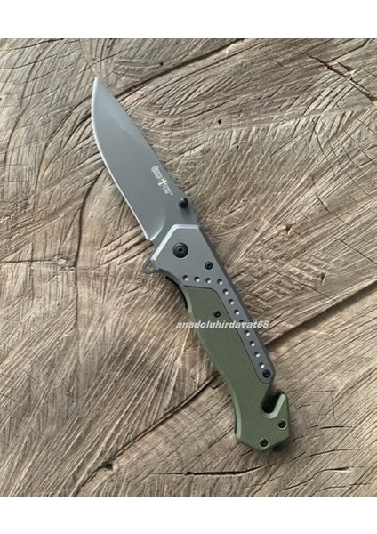 Grd Carbon Çelik Özel Cep Çakısı Kamp Çakısı Açacak Çekiçli Cep Bıçak 22cm