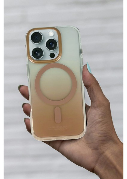 Apple iPhone 16 Pro Max Uyumlu Kılıf Renk Geçişli Şeffaf Magsafe Augus Kapak