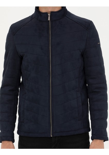 Erkek Lacivert Suni Deri Ceket 50280257-200
