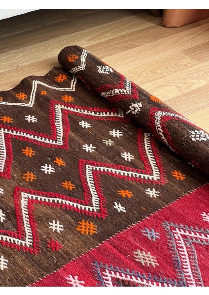 175 x 325 cm Oversize Türk Kilimi, Pıtrak Motifli 50 Yıllık Eşsiz Halı, Salon Için Şık Modern Halı