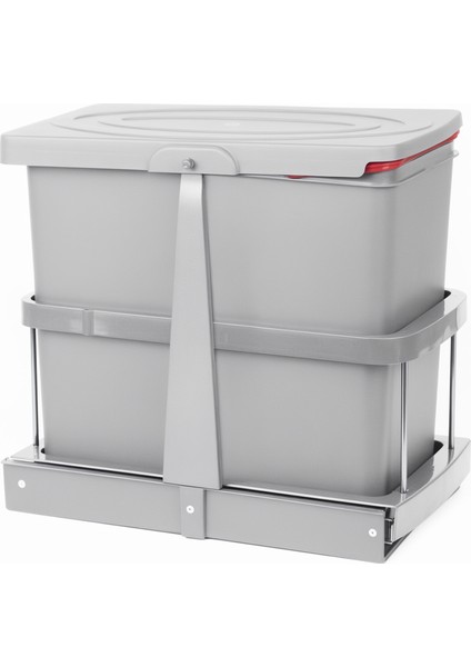 Pyramith Gri 24 Litre Teleskopik Raylı Çöp Kovası (P9156)