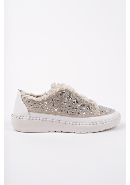 Vienna Bağcıklı Taşlı Kadın Günlük Denim Sneaker Spor Ayakkabı