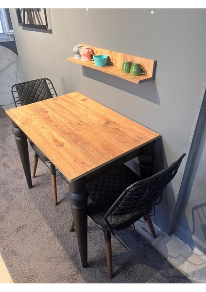 60*90 Küçük Sabit Siyah Yemek Mutfak Balkon Çalışma Masası