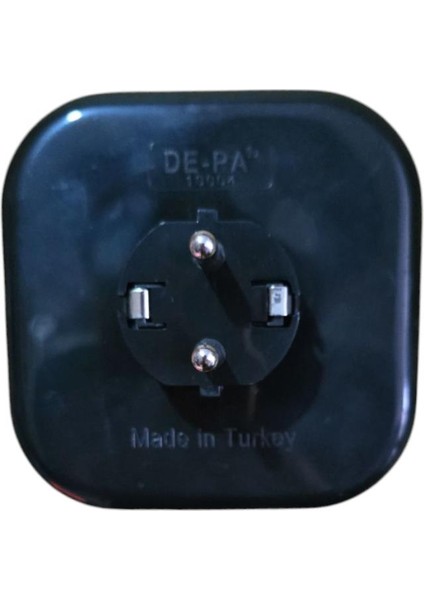 4'lü Topraklı Golyat Fiş Priz - Priz Çoğaltıcı - Papatya - 10004 Siyah