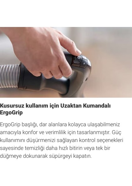 Triactive Ultra Başlık ve Powercyclone 10 Teknolojisi ile Premium Toz Torbasız Elektrikli Süpürge, Metalik Gri + Onerous Lambader Hediye